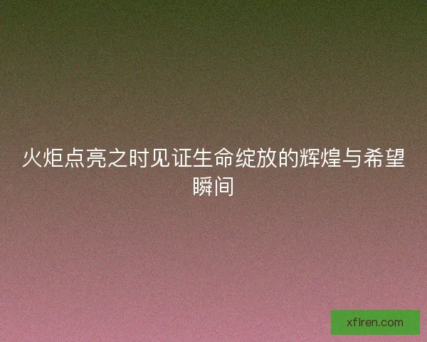 火炬点亮之时见证生命绽放的辉煌与希望瞬间 火炬点亮之时见证生命绽放的辉煌与希望瞬间