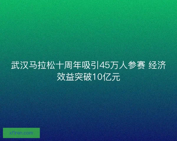 武汉马拉松十周年吸引45万人参赛 经济效益突破10亿元